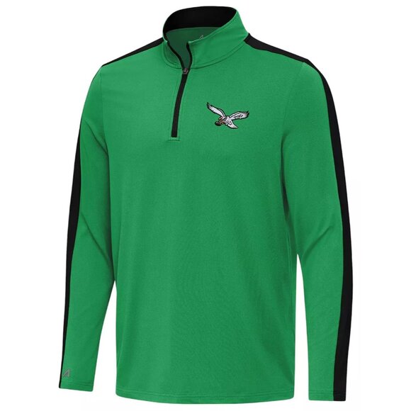 NWT Antigua Philadelphia Eagles Elevation Quarter-Zip Pullover Sz M Kelly Green - Picture 1 of 10